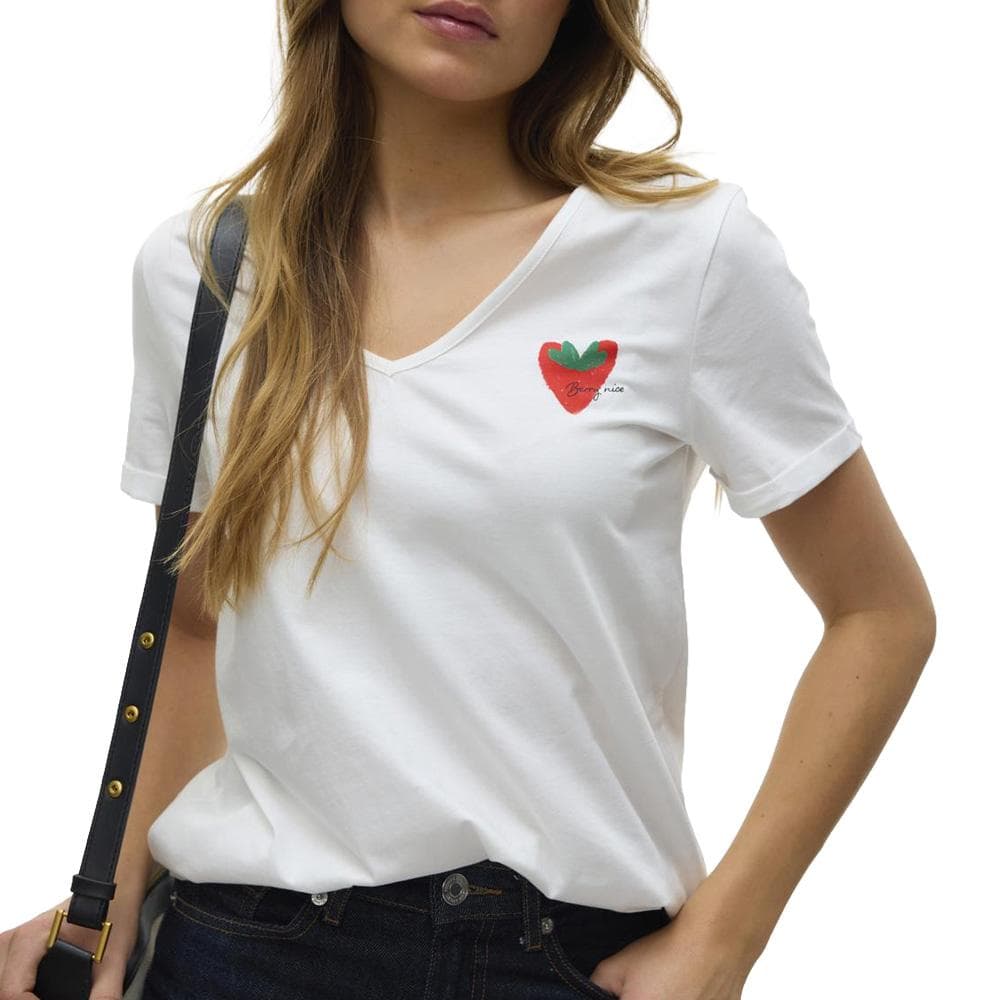 T-shirt Blanc Femme Vero Moda Bitona 1