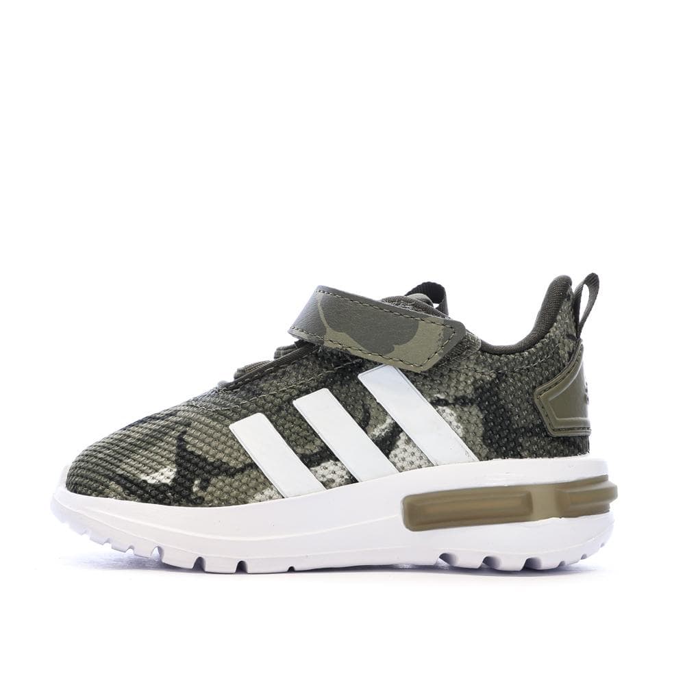 Baskets Kaki/Blanches Garçon Adidas Racer 1