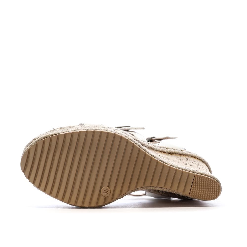 Sandales Compensée Blanches Femme Chattawak Summer Camel 5