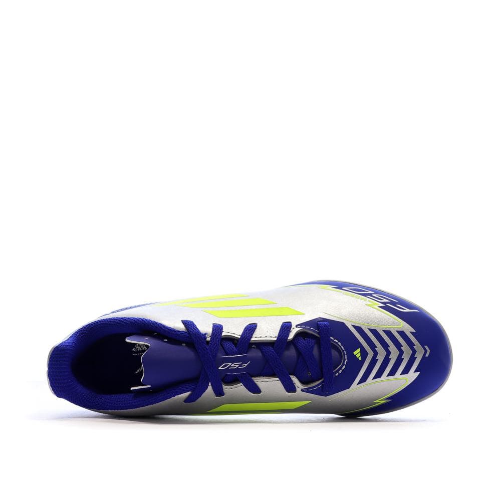 Chaussures de Foot Gris/Bleu Junior Adidas F50 Club TF J Messi 4