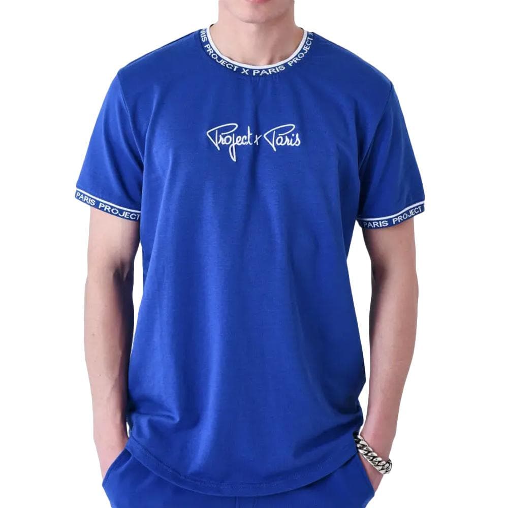 T-Shirt Bleu électrique/Blanc Homme Project X Paris 2511114 1