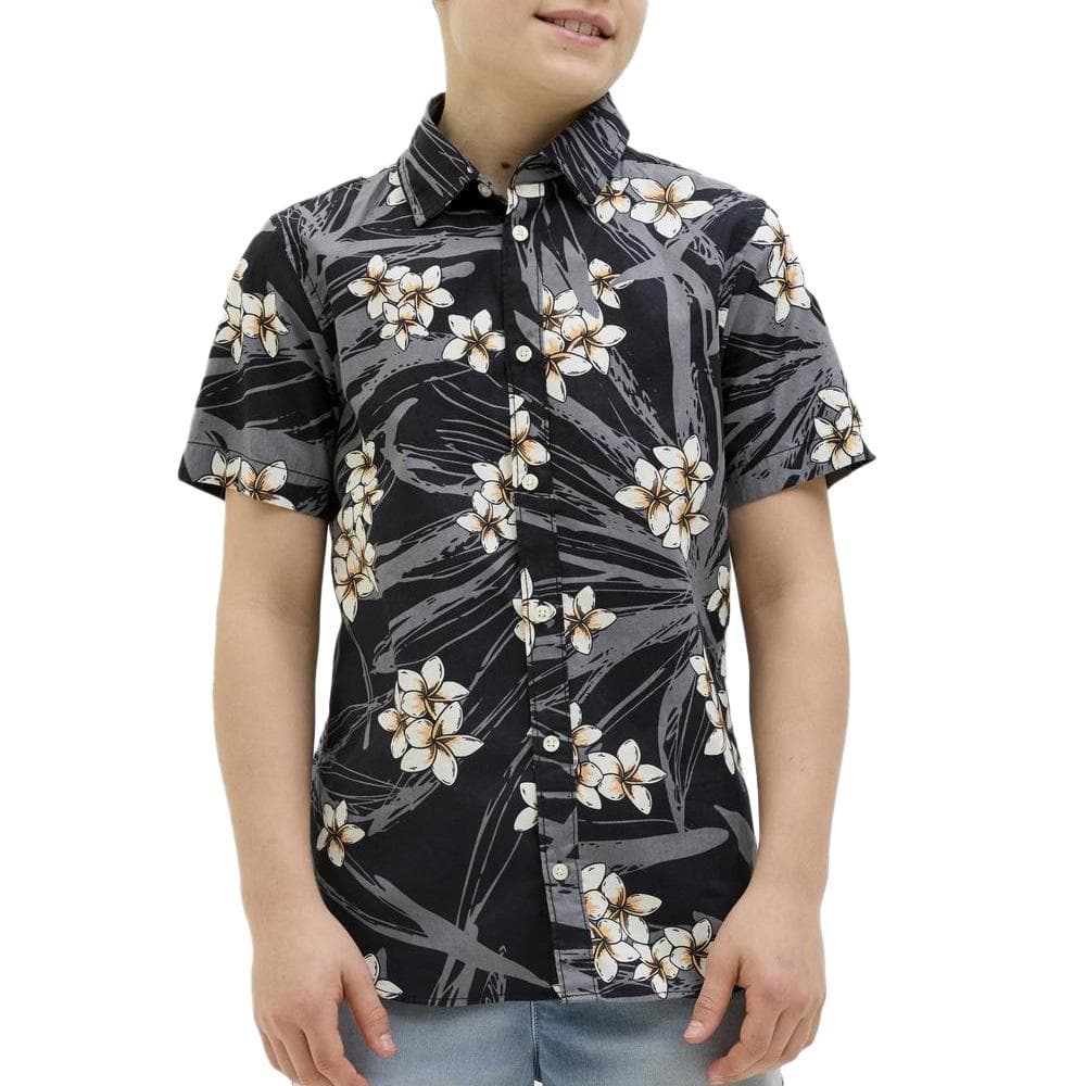 Chemise Noir à Motifs Garçon Jack & Jones Hawaii 1
