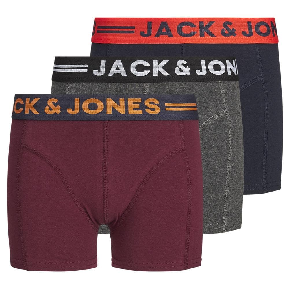 x3 Boxers Noir/Gris/Bordeaux Homme Jack & Jones 12149294 1