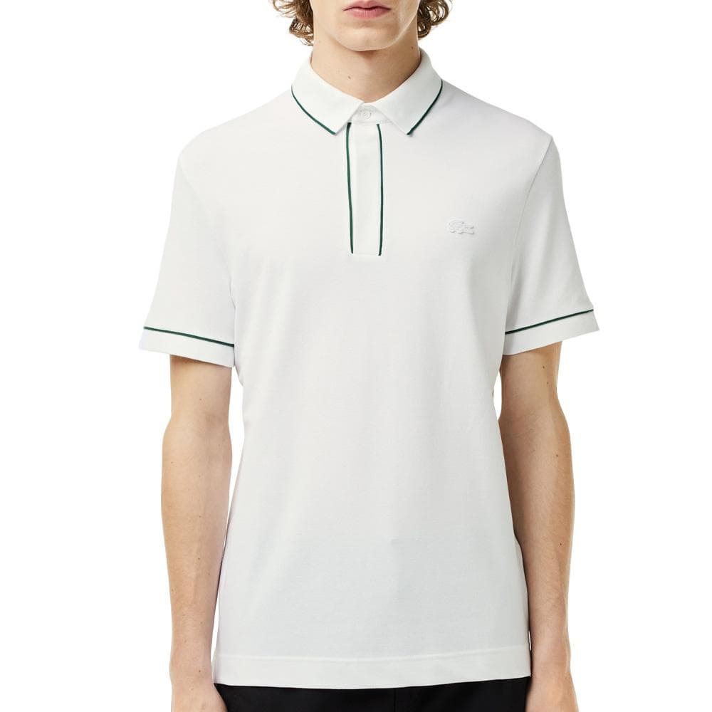Polo Blanc Homme Lacoste Piqué 1