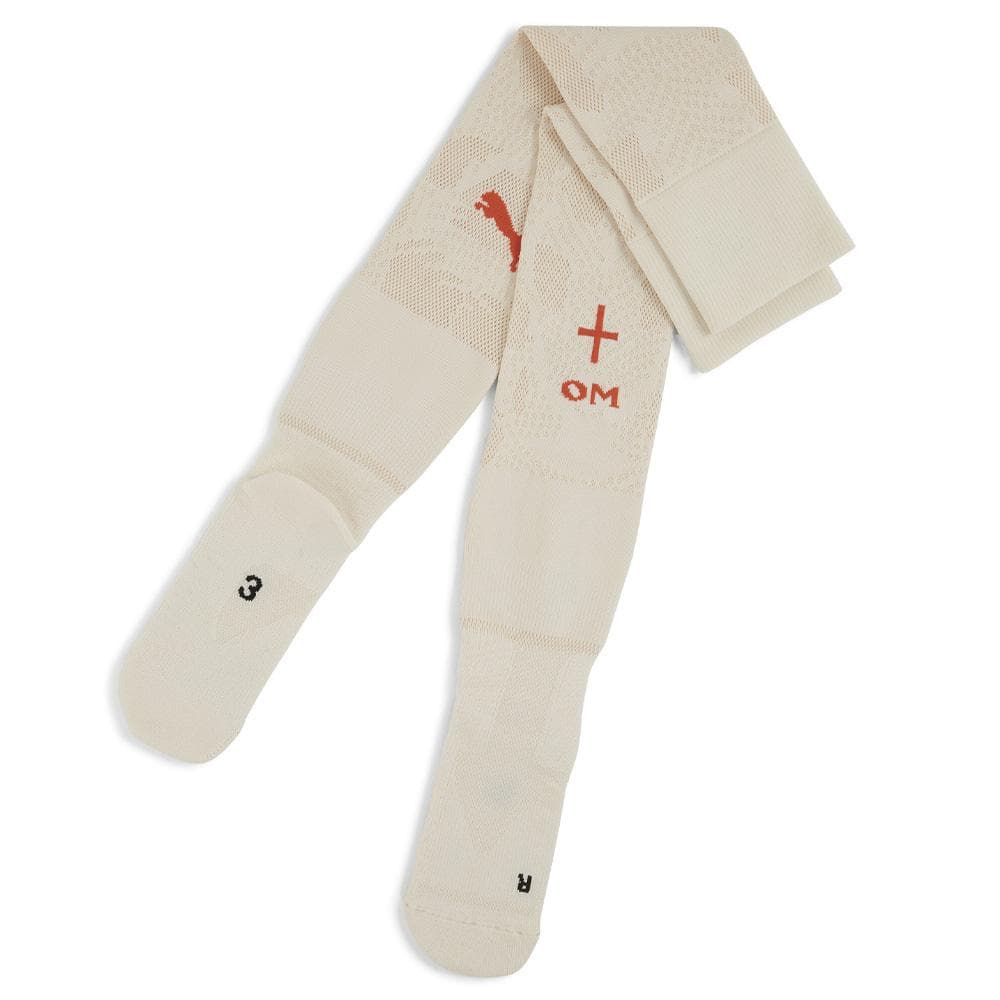 OM Paire de chaussettes de football Beige/Rouge Homme Puma Replica 1