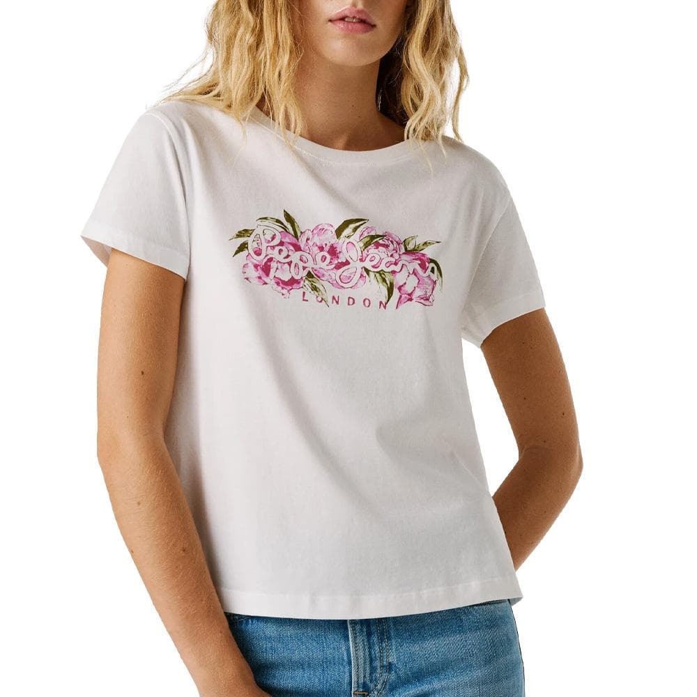 T-Shirt Blanc/Rose Femme Pepe jeans Pjl L Nd 1