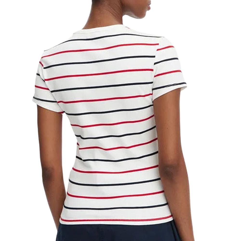 T-shirt Beige Femme Tommy Hilfiger Slim 2
