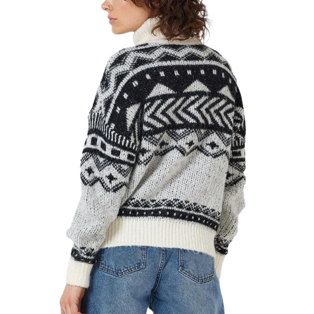 Pull Blanc/Noir Femme Noisy May Roll Neck 2