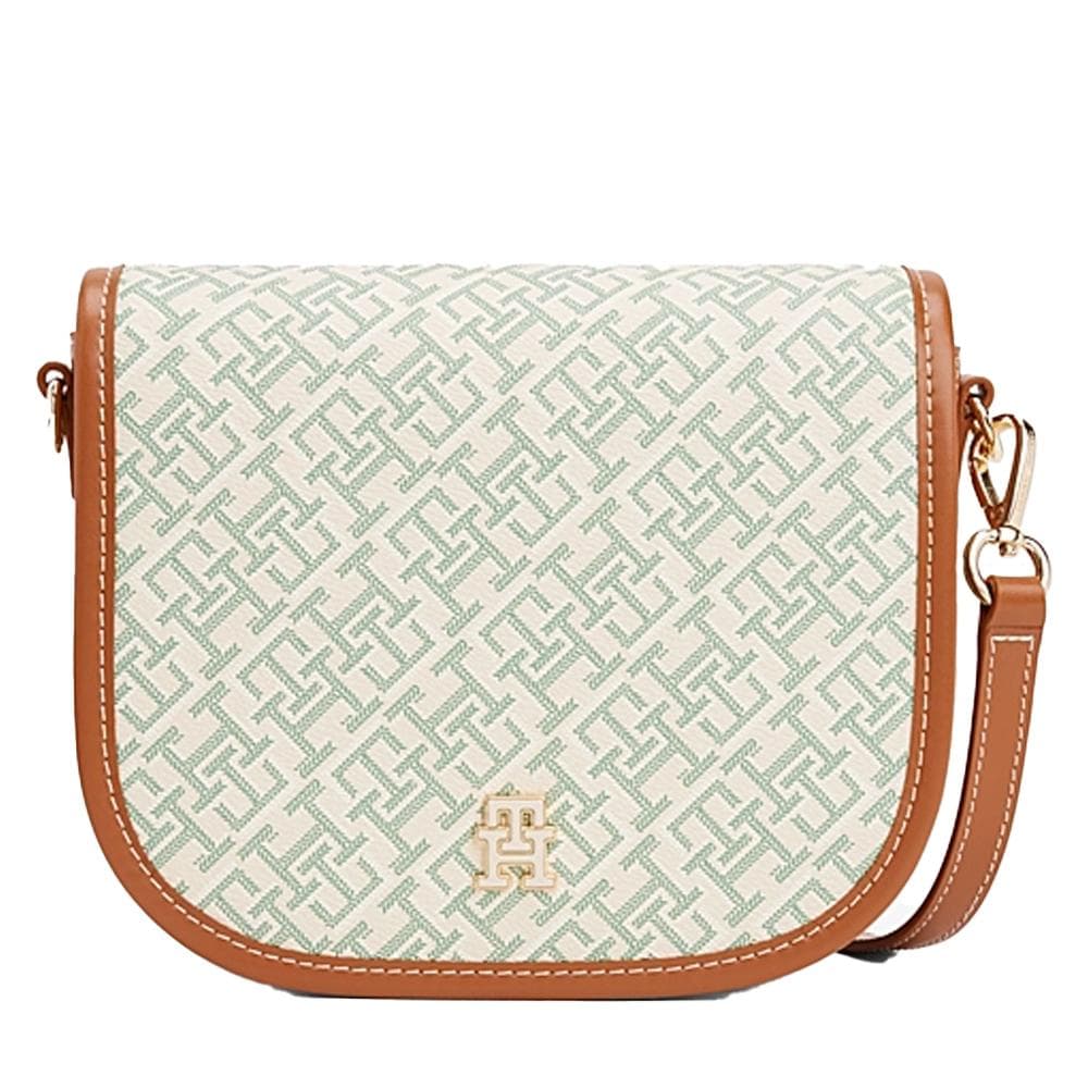 Sac à Bandoulière Vert Femme Tommy Hilfiger Th Monoplay Leather 1