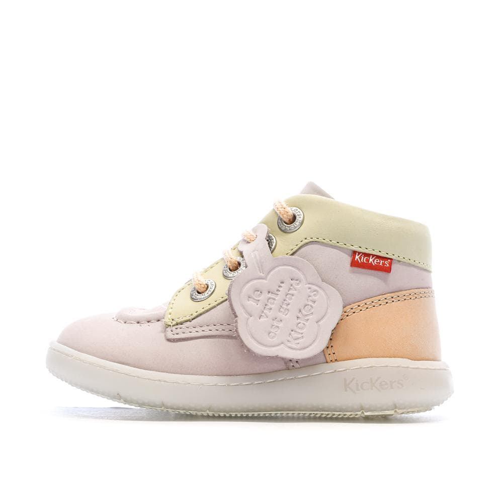 Baskets Rose Fille Kickers Kickiconic 1