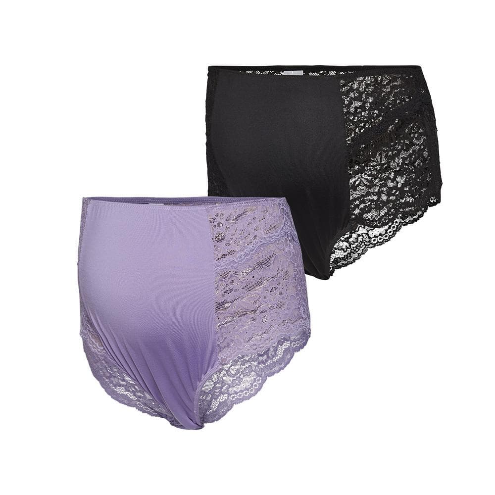 x2 Culottes de Grossesse Violette/Noir Femme Mamalicious Senia 1