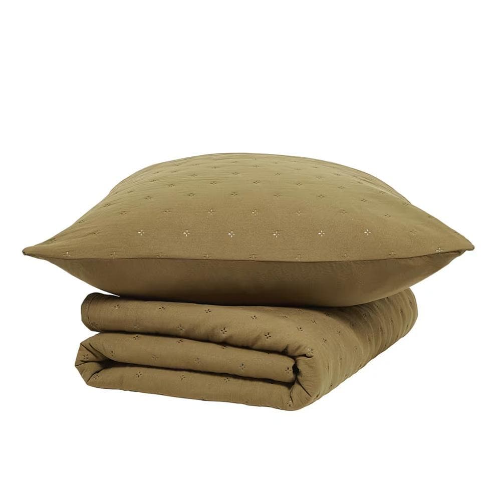 Couvre lit Ocre + 2 Taies D'oreiller Today 240x220cm 2