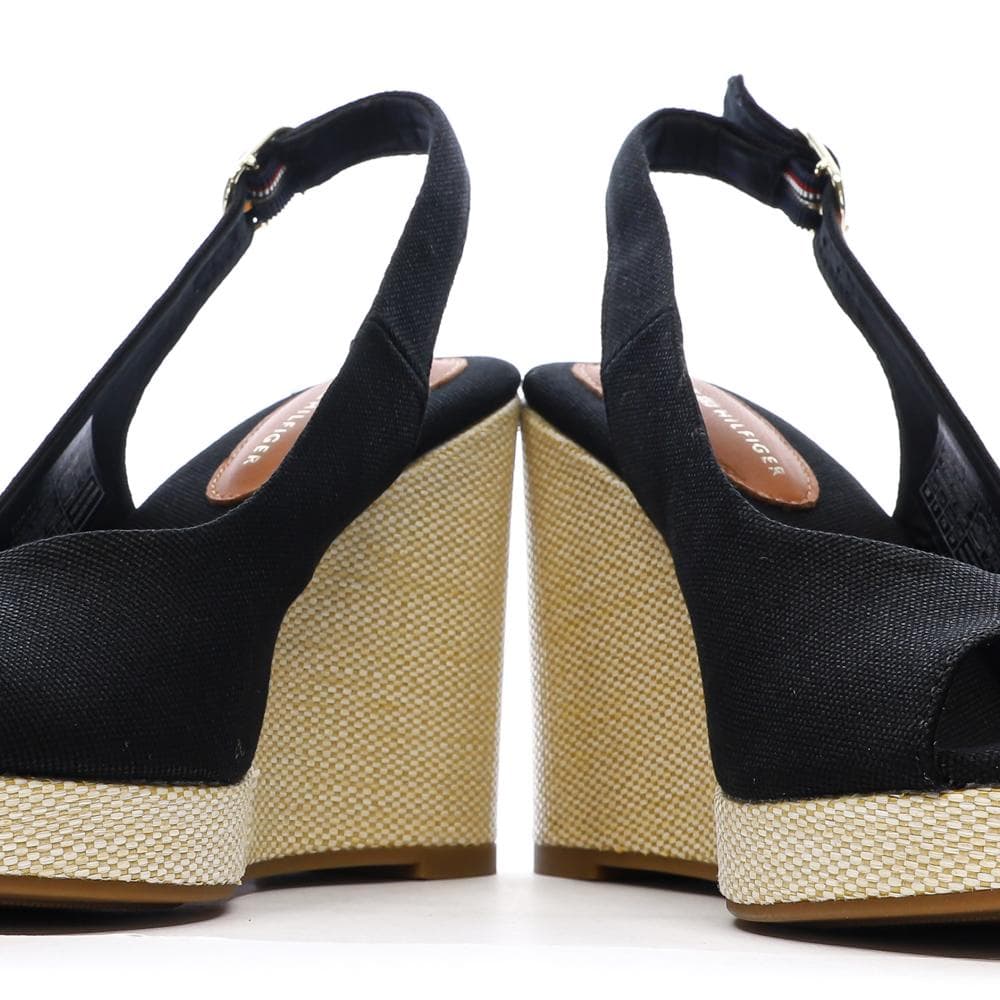 Sandales Noires Femme Tommy Hilfiger Wedge 7