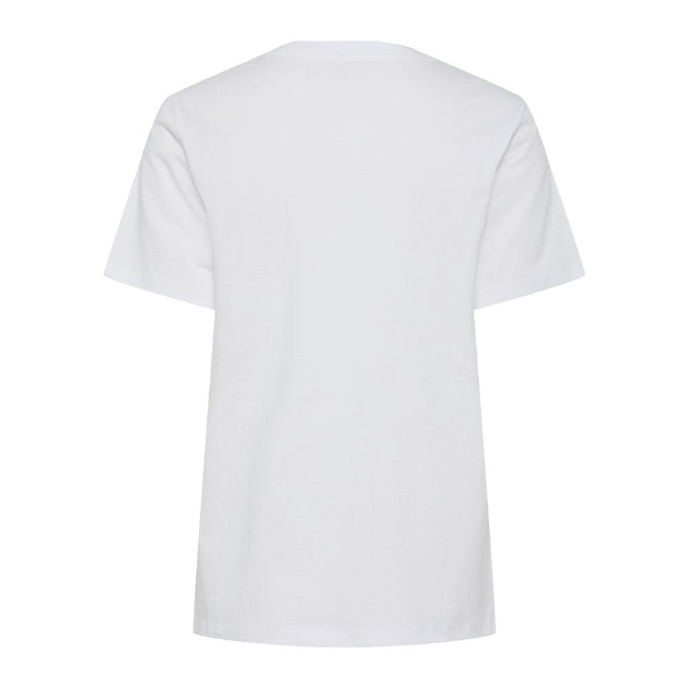 T-Shirt Blanc/Rose Femme Pieces Tess 2