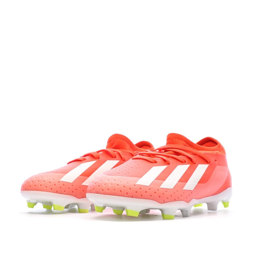 Chaussures de Football Blanches/Rouges Garçon Adidas Crazyfast League 6