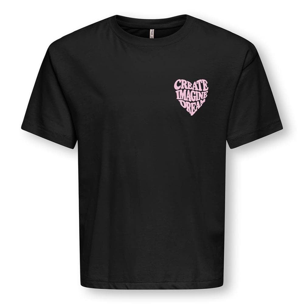 T-Shirt Noir Fille Kids ONLY Sille Amor Life 1