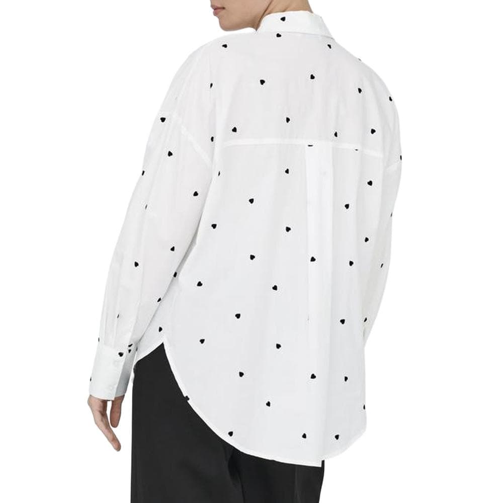 Chemise Blanche Brodés Cœur Noir Femme Blanc JDY Nelly 2