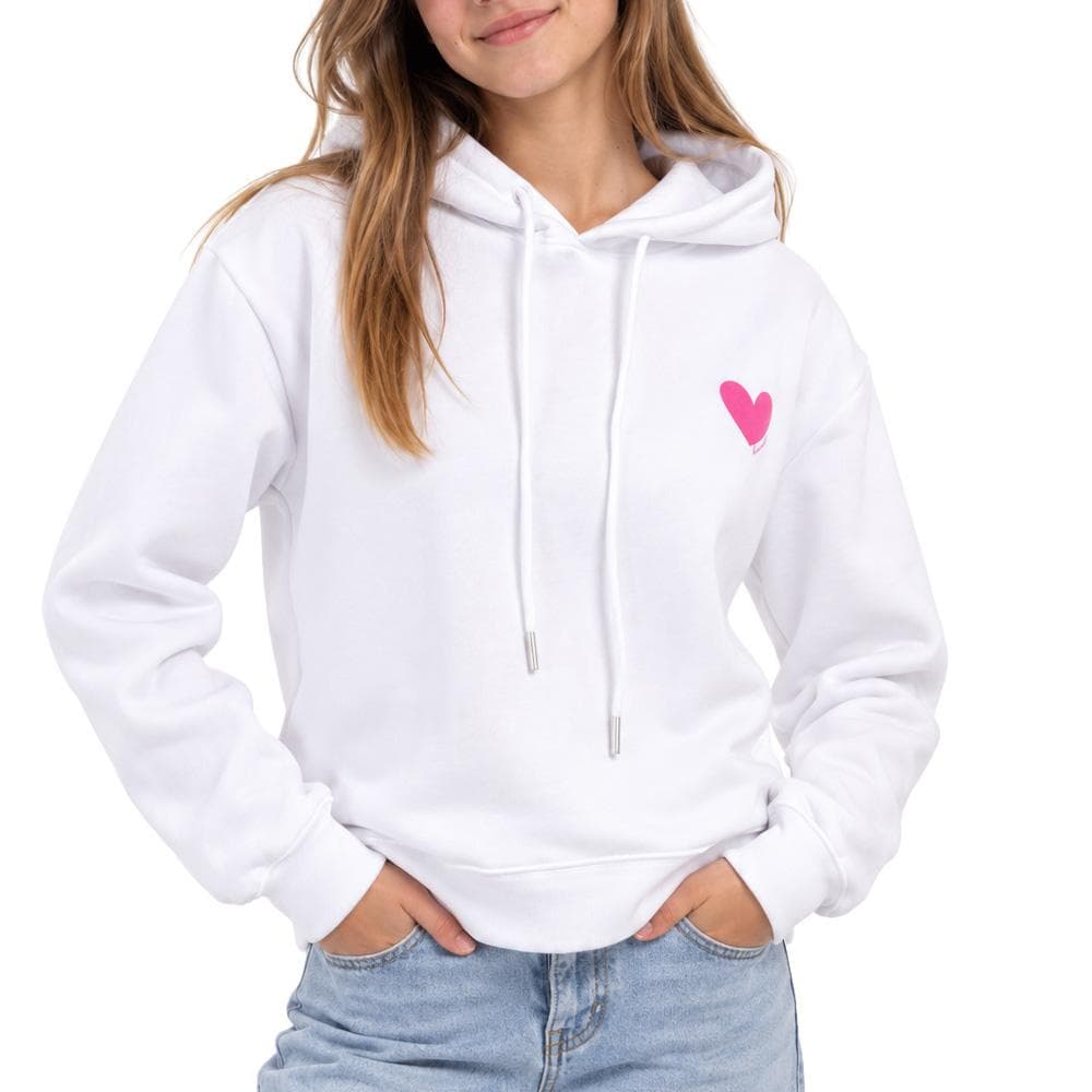 Sweat à Capuche Blanc/Rose Fille PM Mère & Filles Boum Boum 1