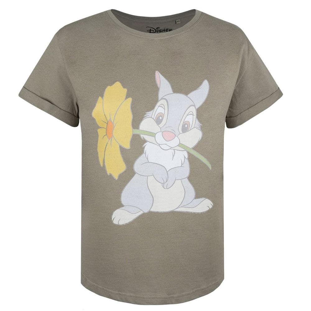 T-Shirt Kaki Femme Disney Thumper Flower 1