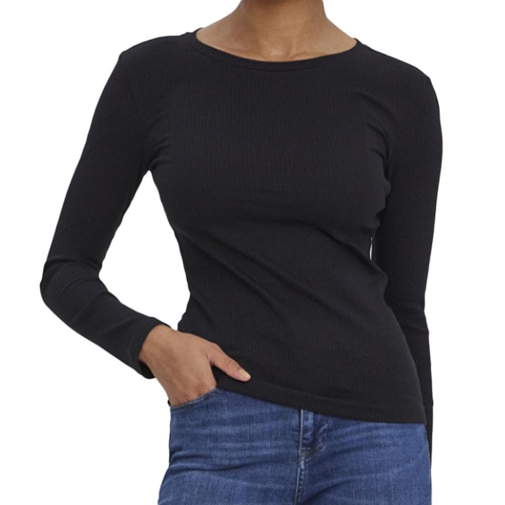T-shirt Manches Longues Noir Femme Vero Moda Lavender 1