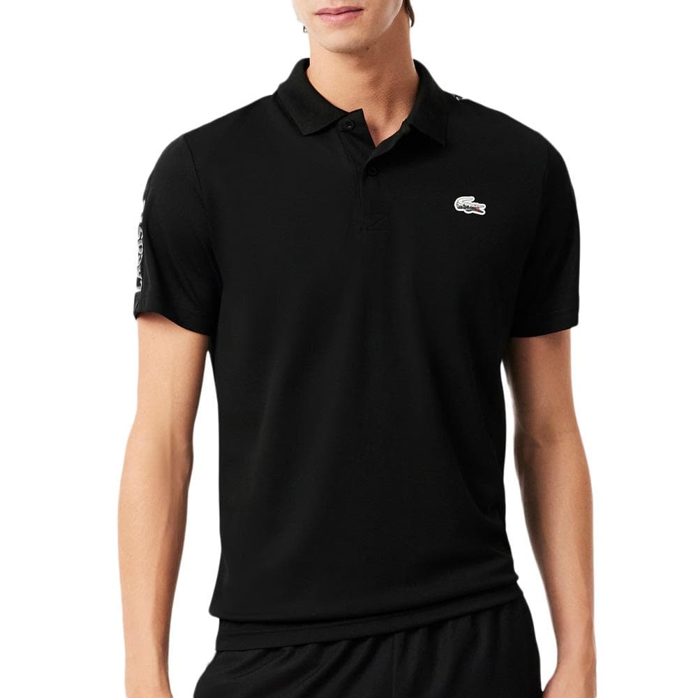 Polo Noir Homme Lacoste Ultra Dry crocodile paysage 1