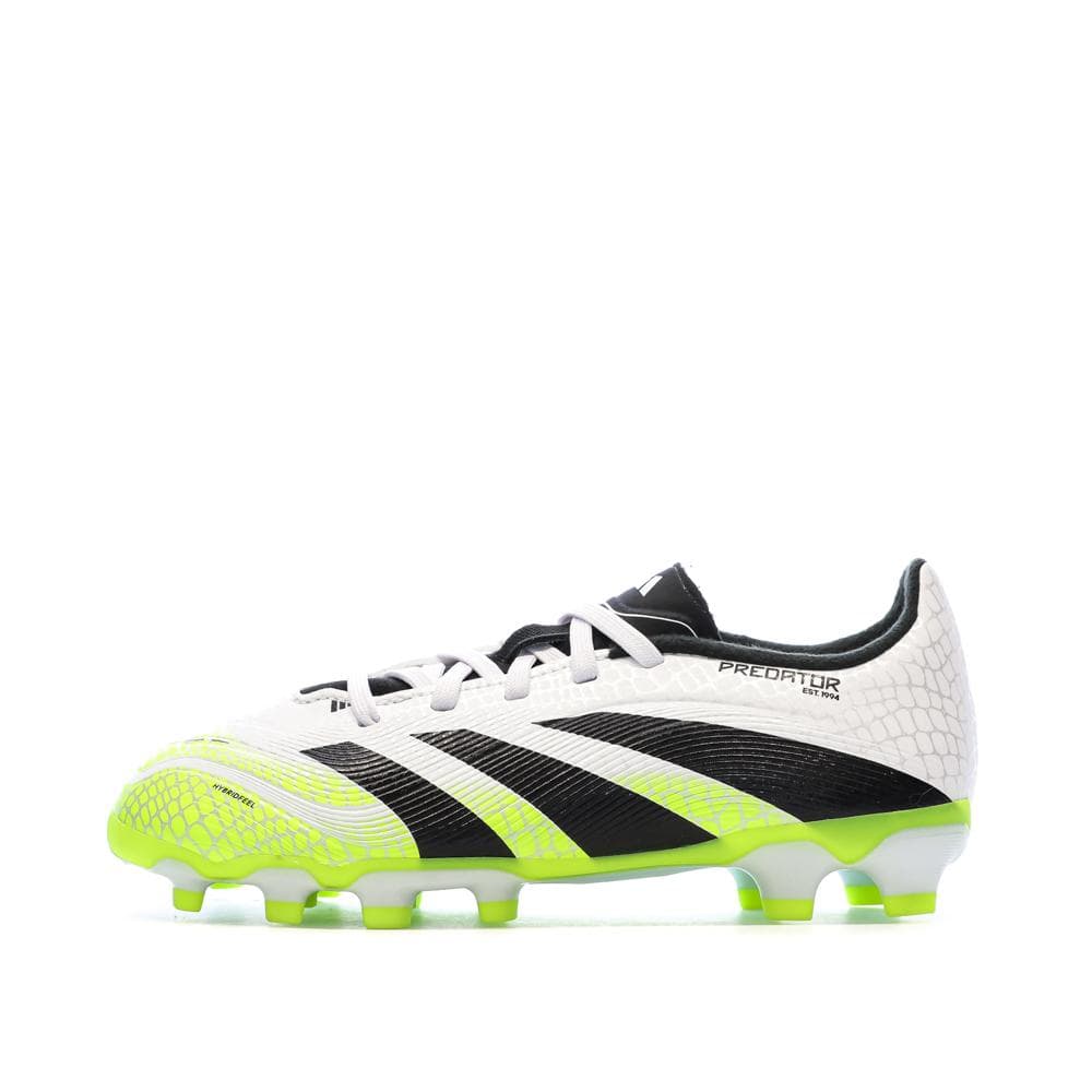 Chaussures de Foot Blanc/Noir/Jaune Junior Adidas Predator League MG 1