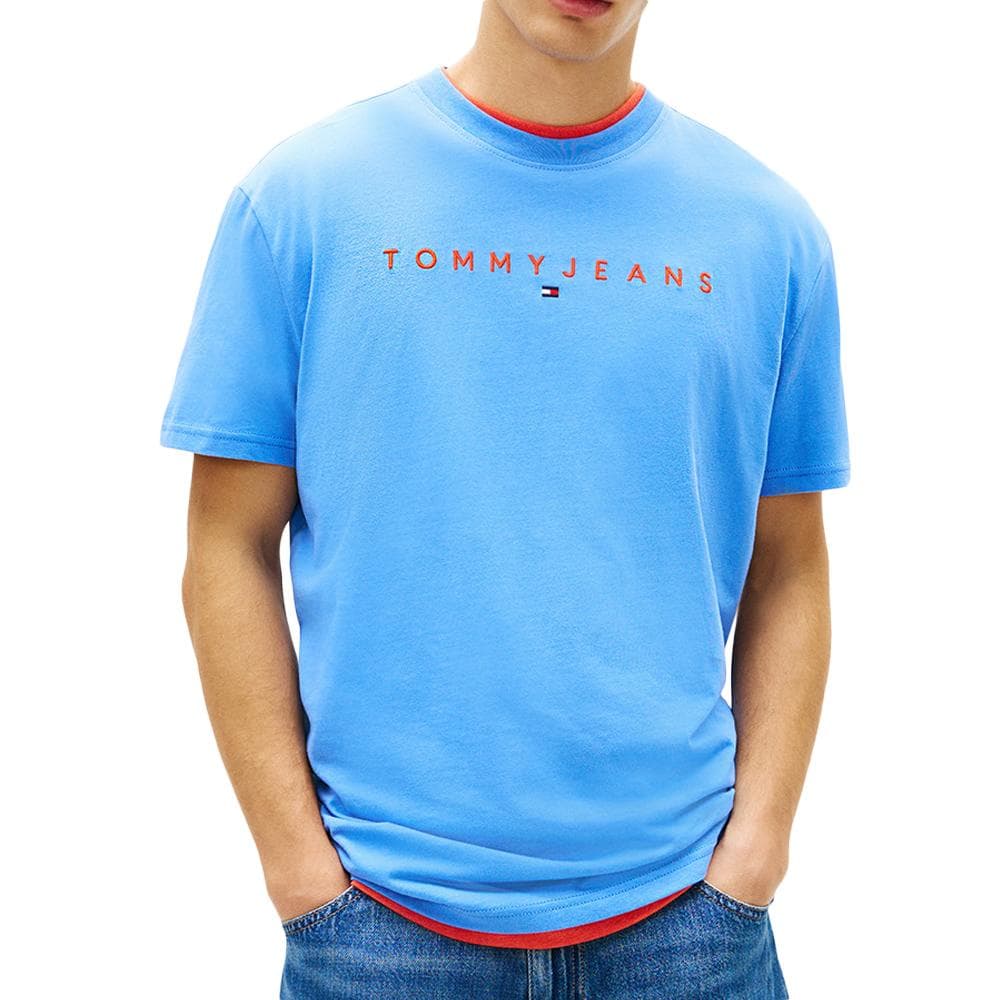 T-Shirt Bleu/Rouge Homme Tommy Hilfiger Reg Linearss 1