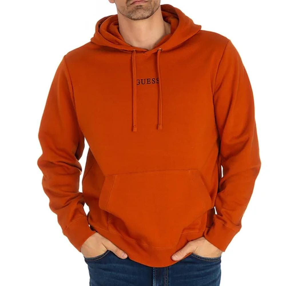 Sweat à Capuche Orange Homme Guess Roy 1