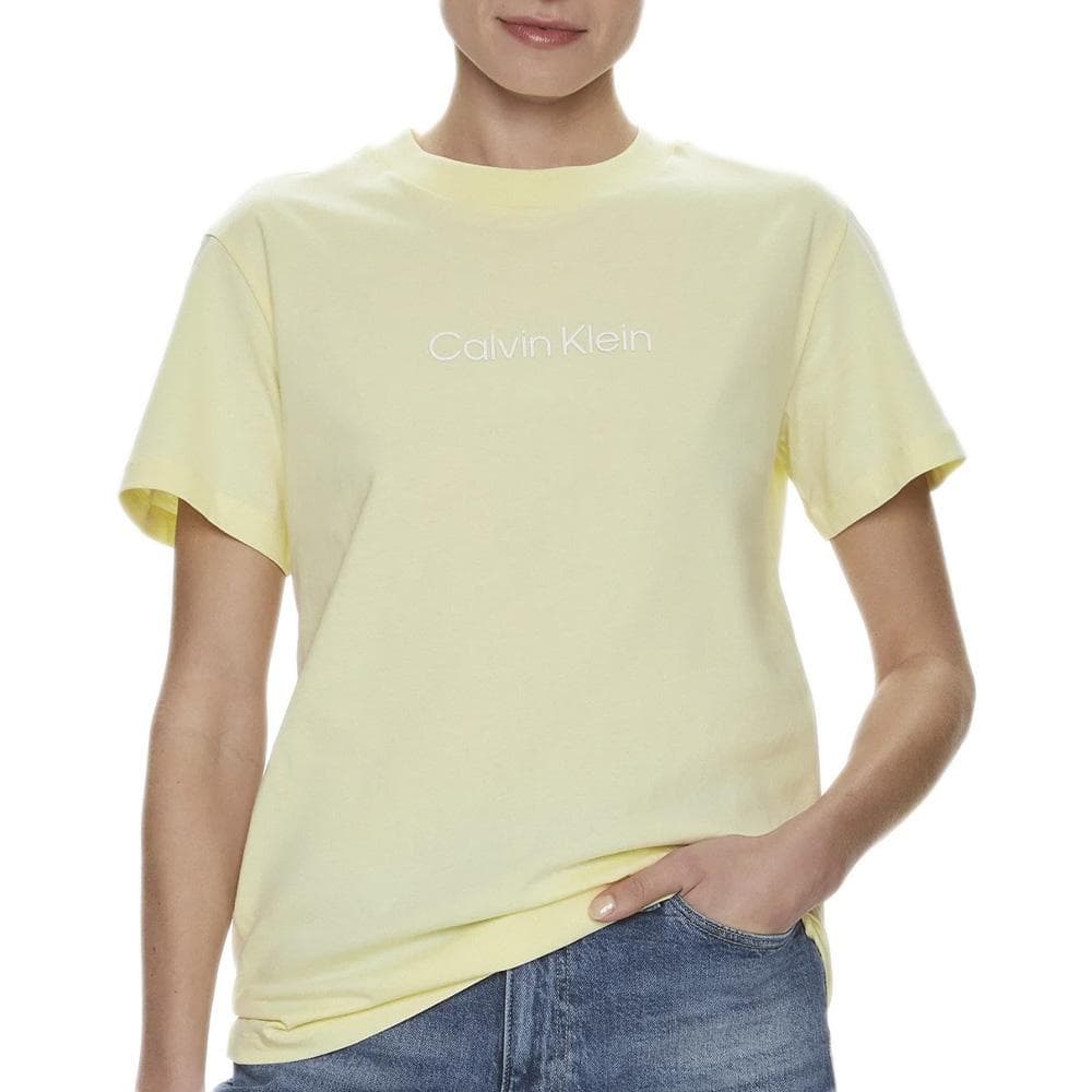 T-shirt Jaune Femme Calvin Klein Jeans Hero Logo 1