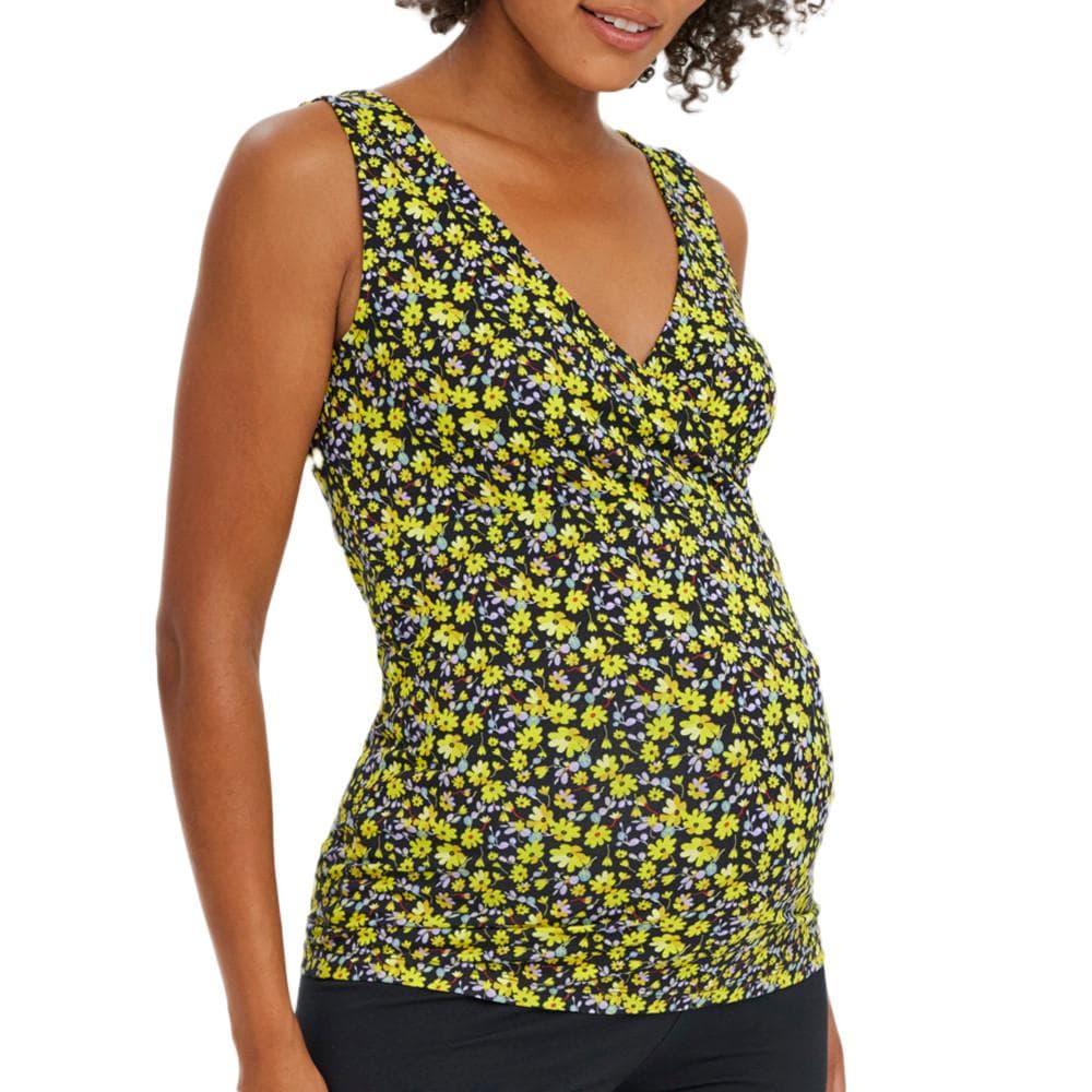 Débardeur Noir/Jaune Femme Mamalicious Lamber 1