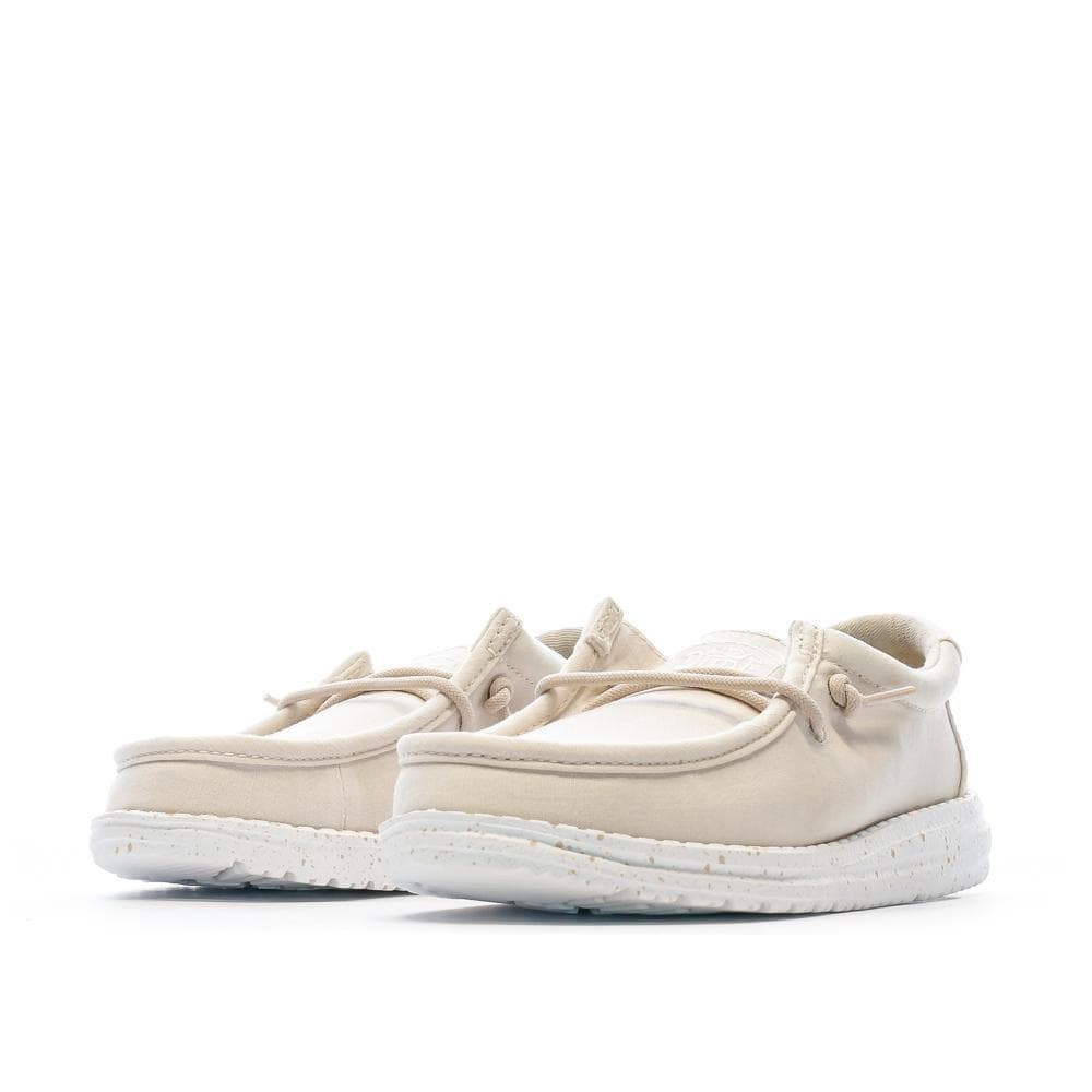 Chaussures Beige Fille Hey Dude Wally Youth Slub Canvas 6