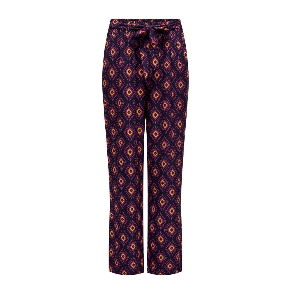 Pantalons fluide Marine/Rose Femme Only Palazzo 1