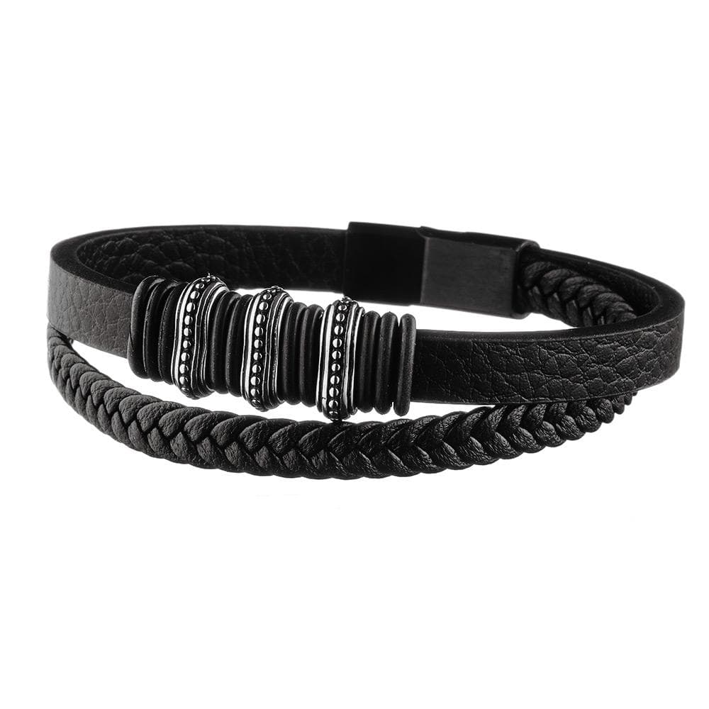Bracelet Noir/Argent Homme Geographical Norway 315066 1