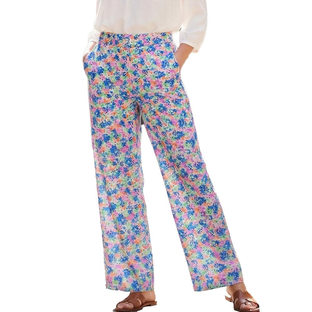 Pantalon fluide Bleu/Jaune/Orange Femme Vero Moda Lucy 1