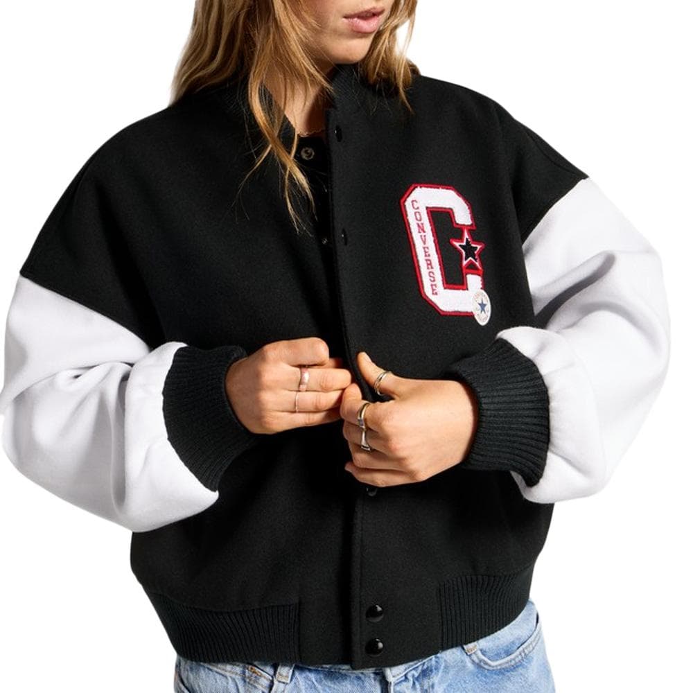 Veste Noire Femme Converse Retro 1