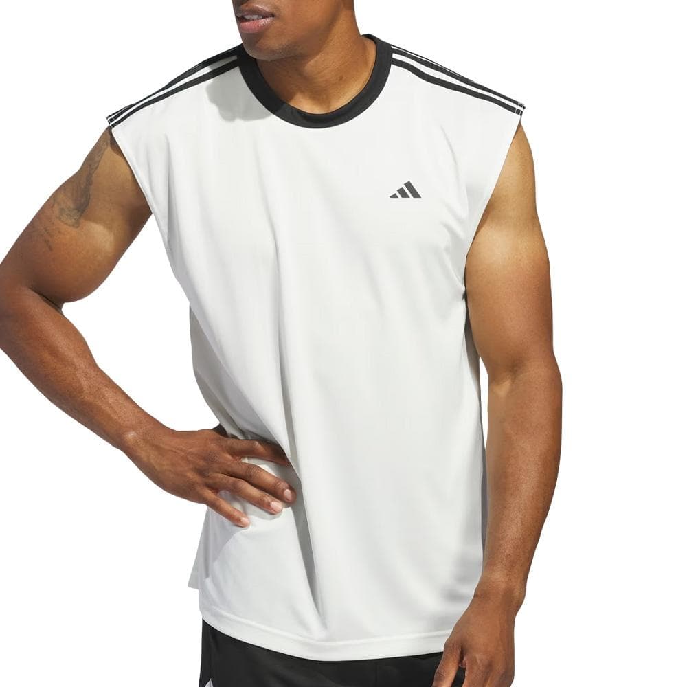 T-Shirt Blanc/Noir Homme Adidas All World 1