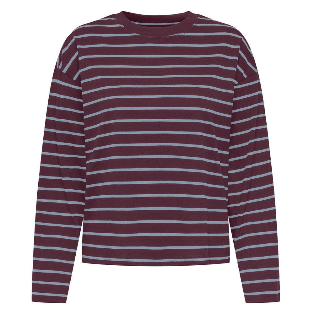 T-Shirt Manches Longues Marron/Bleu Femme Only Happy 1