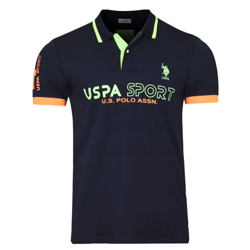 Polo Noir/Orange Homme US Polo ASSN RAMS 1