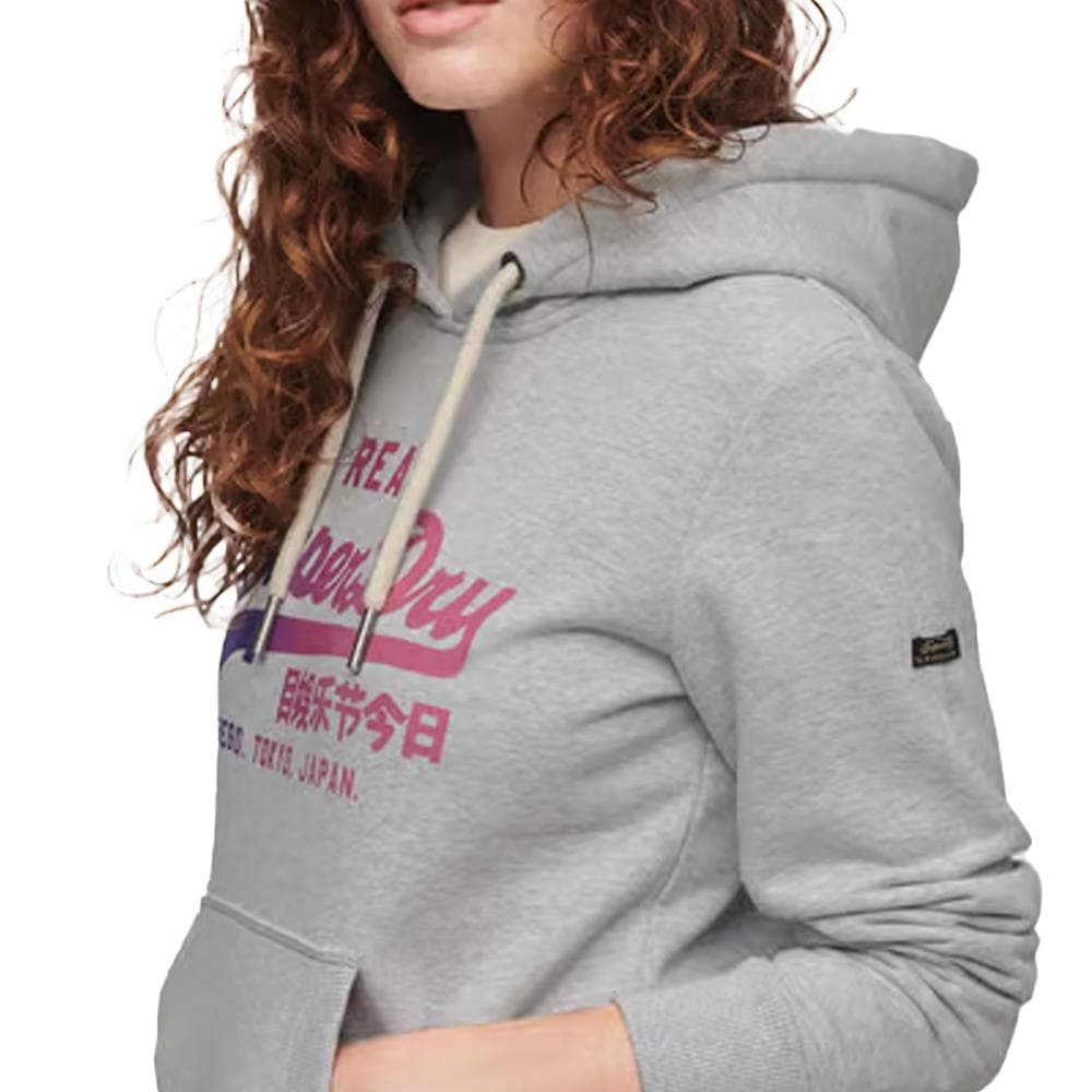 Sweat à Capuche Gris Femme Superdry Tonal Vl Graphic 2