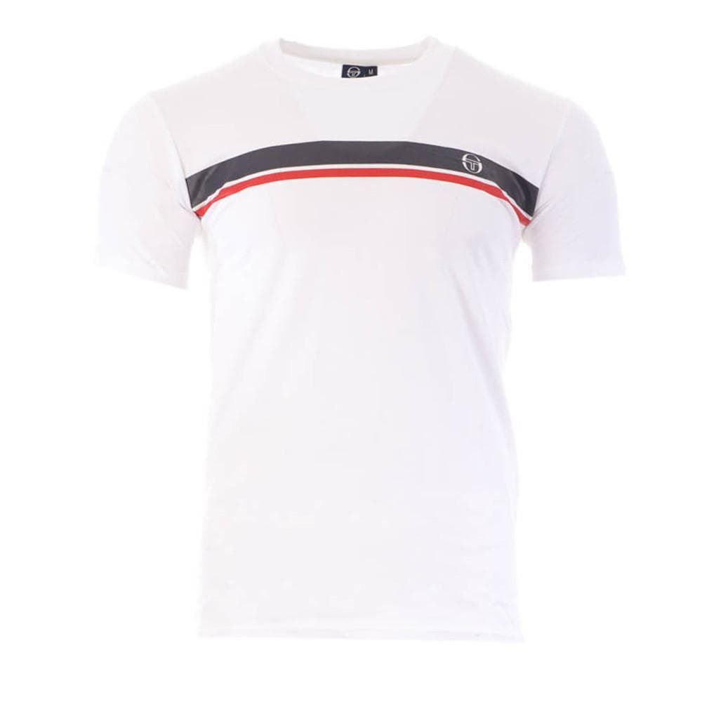 T-shirt Blanc/Marine Homme Sergio Tacchini Stripe A 1