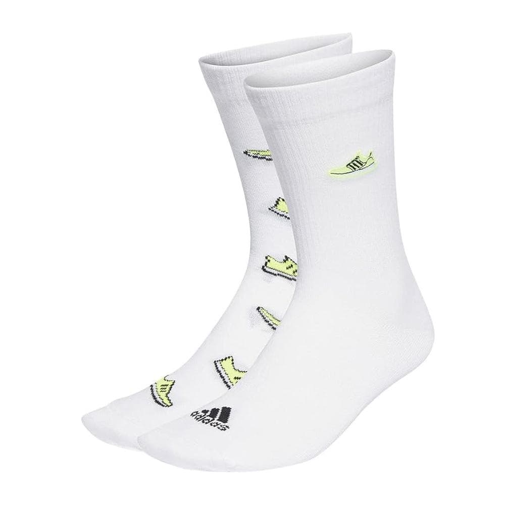 2x Paires de Chaussettes Blanches/Jaunes Homme Adidas IB3229 1