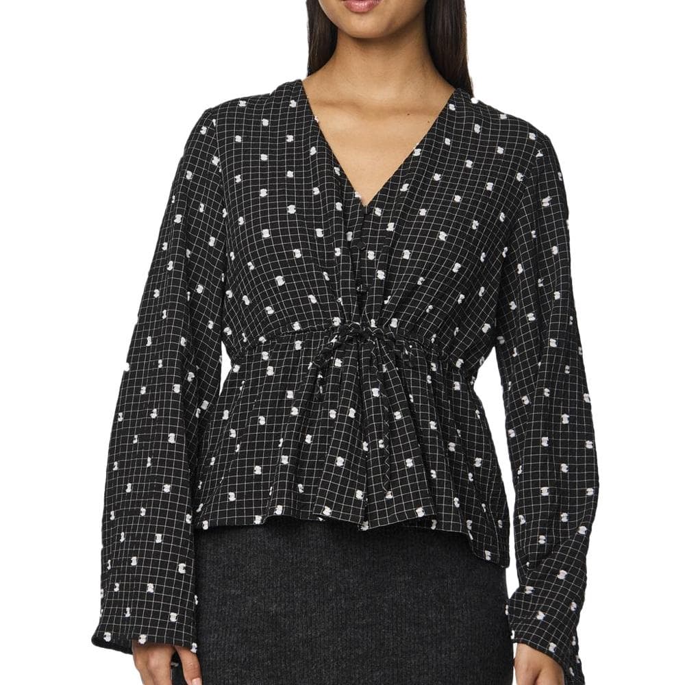 Blouse Noir Femme Pieces Novalee 1