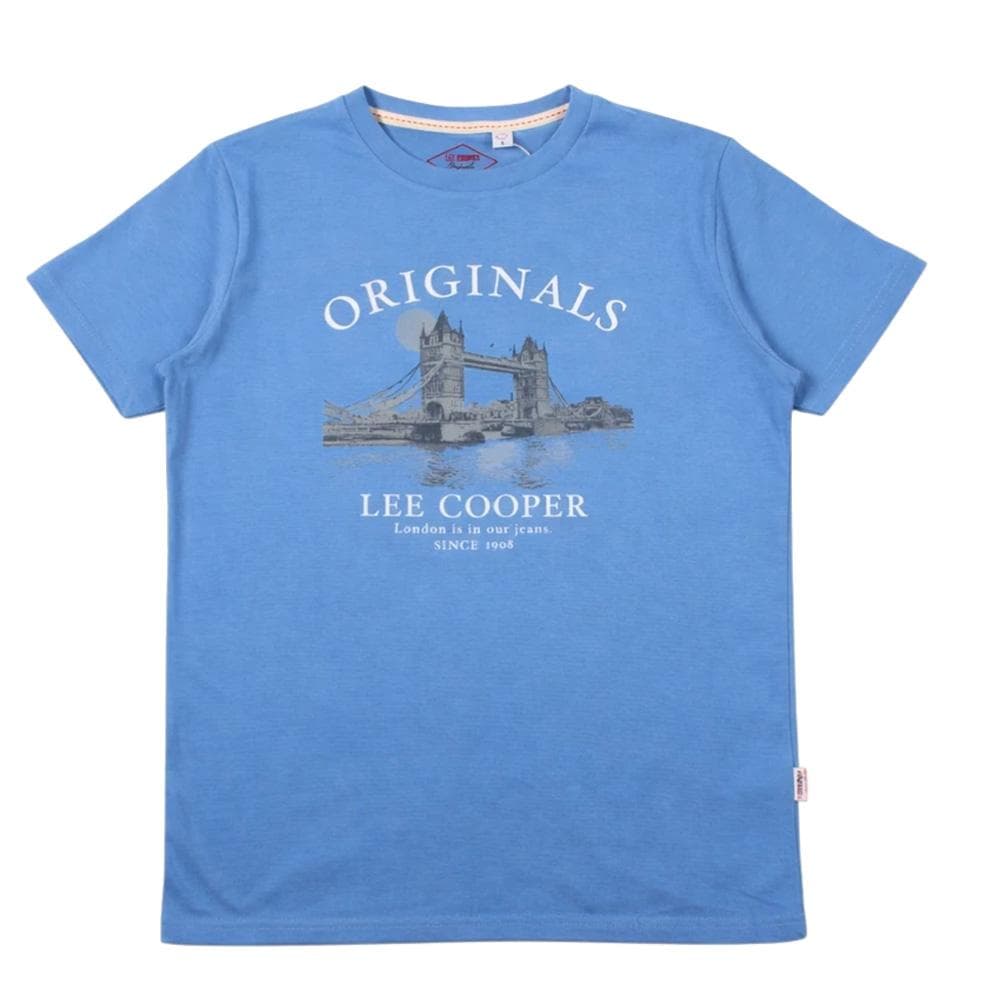 T-Shirt Bleu Homme Lee Cooper LCN820 2