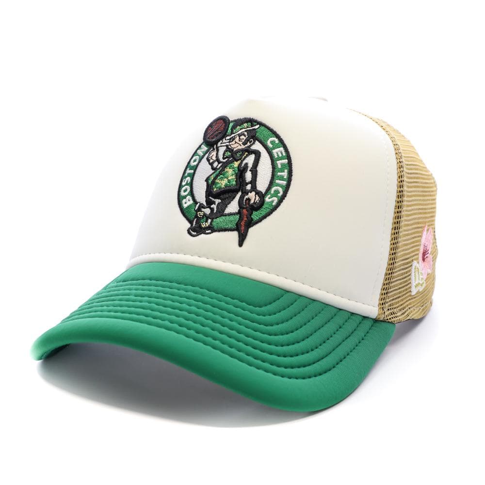 Casquette Blanc/Vert Homme New Era Nba Flower Trucker Boscel 1