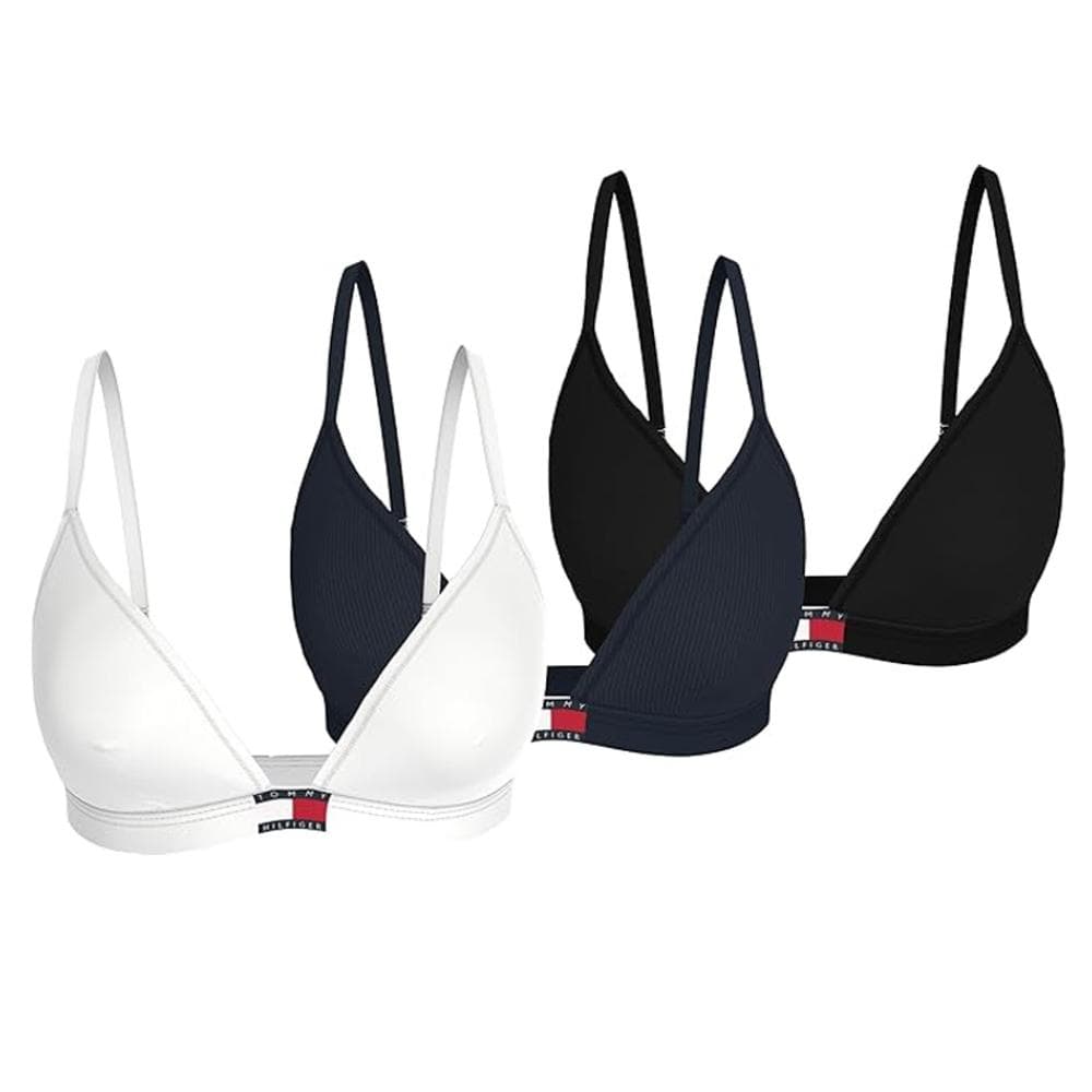 x3 Soutien-Gorge Noir/Blanc Femme Tommy Hilfiger Triangle 1