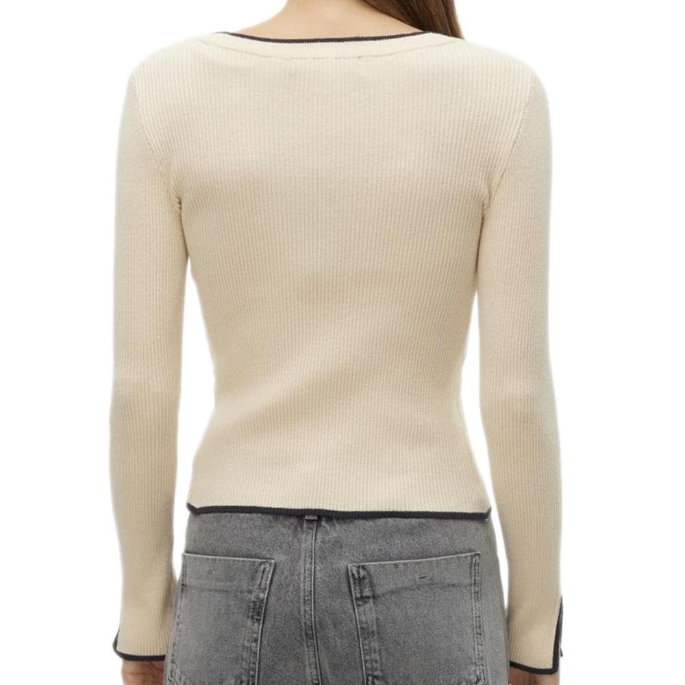 Pull Crème/Noir Femme Vero Moda Joan 2