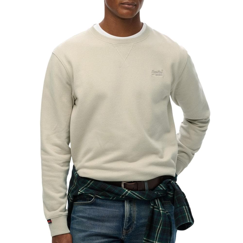 Pull Beige Homme Superdry Essential Logo Crew 1