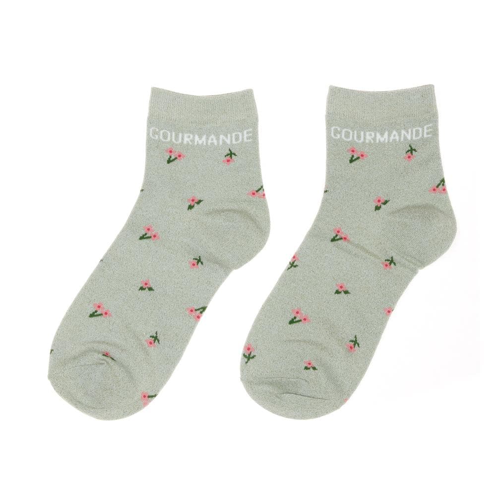 Chaussettes Vertes à Fleurs Femme Stella Green Gourmande 1