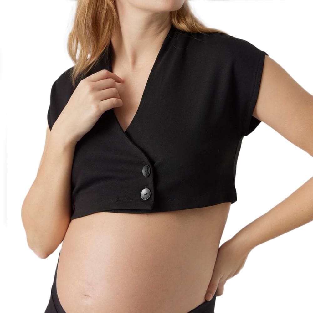 Top Noir Femme Mamalicious Luna Cropped Blazer 1