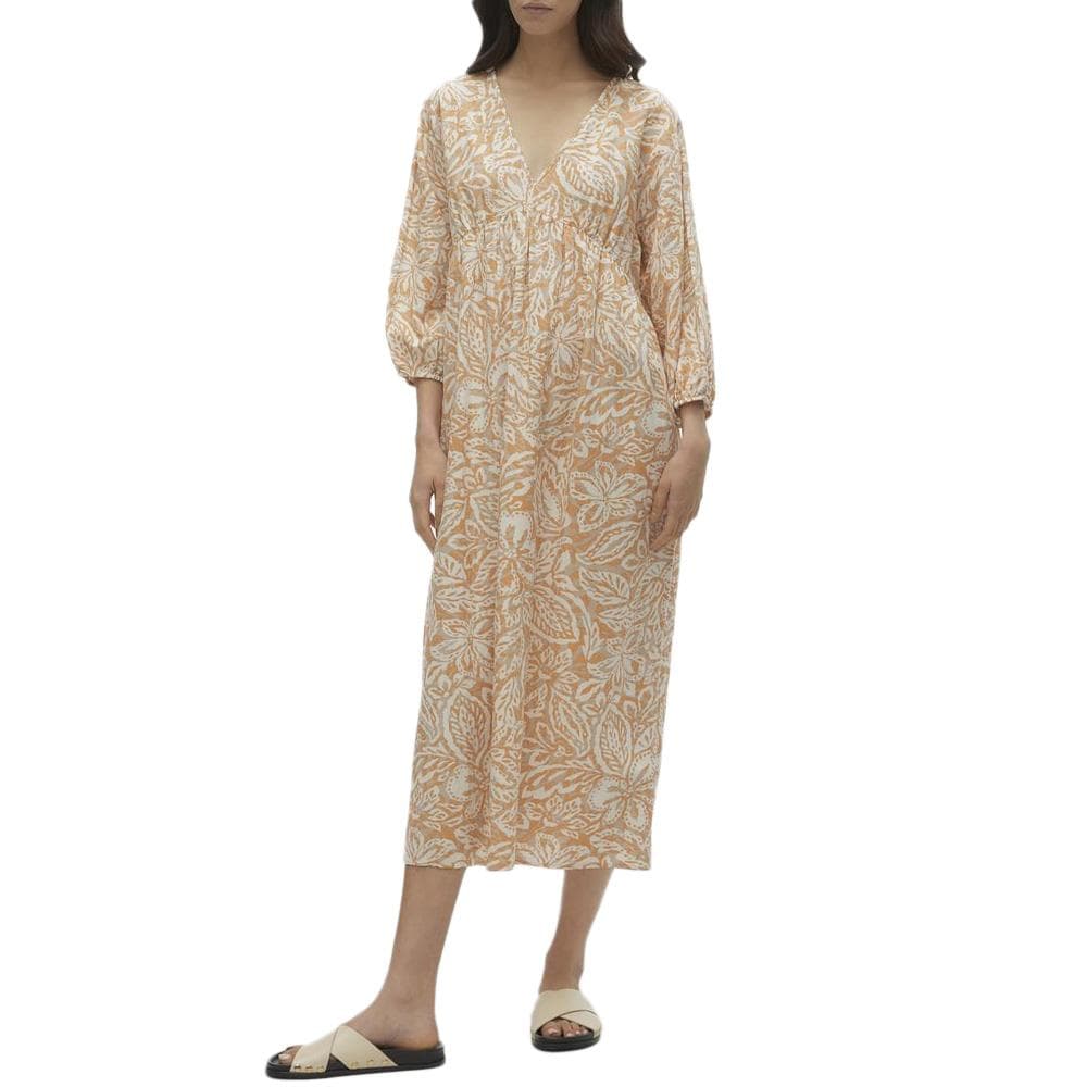 Robe Orange/Ecru Femme Vero Moda Nethe 1